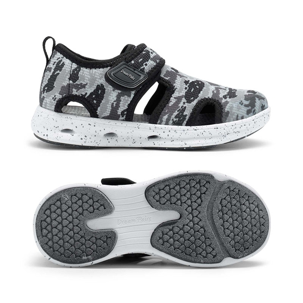 Kids Camouflage Quick Dry Water Sandals - BLACK GREY - 4